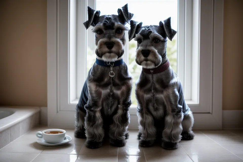 Primer plano de la pata trasera de un schnauzer mostrando la zona del corvejón
