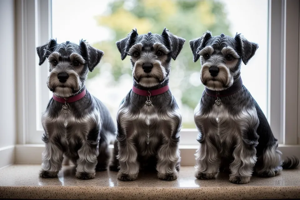 Botes de champú canino para pelo duro comparados sobre el suelo de azulejos del baño