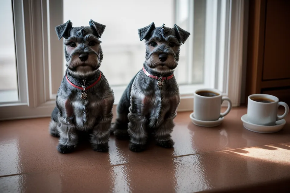 Higo, el schnauzer miniatura, saboreando un helado de sandía y yogur natural.