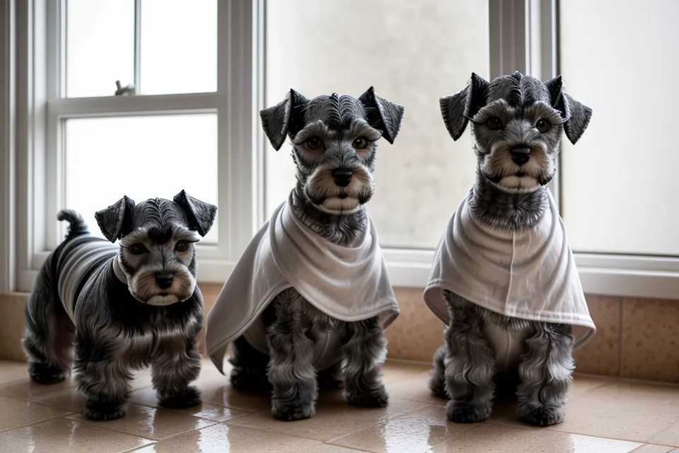 Tijeras cortando papel de periódico para hacer un patrón de ropa para perros