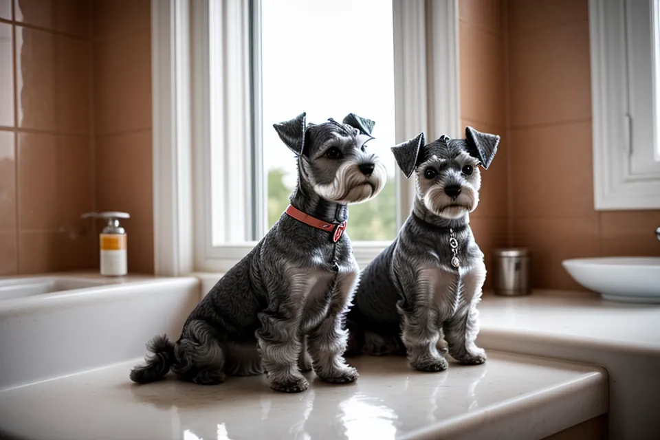 Cuidados de un schnauzer: pata sucia de barro antes de la limpieza post-paseo
