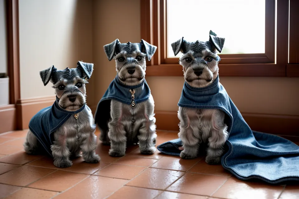 Máquina de coser con hilo gris y tijeras para un proyecto de manualidades de ropa de mascotas