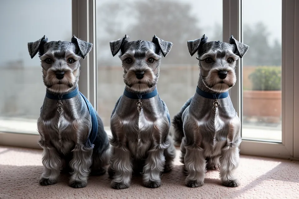 Portátil abierto con un curso de peluquería canina online y tijeras de arreglar.