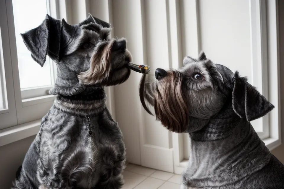 mano secando con cuidado la zona del lagrimal de un perro con un algodón